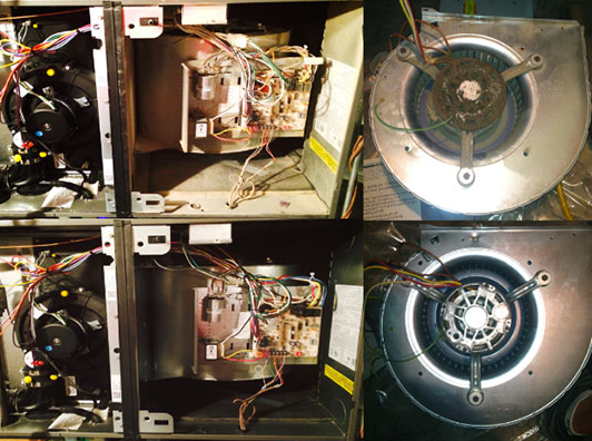 Before and after of a furnace